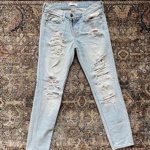 Abercrombie ripped boyfriend jeans